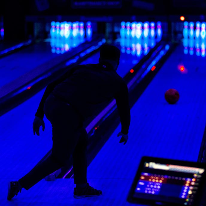 An individual glow bowling