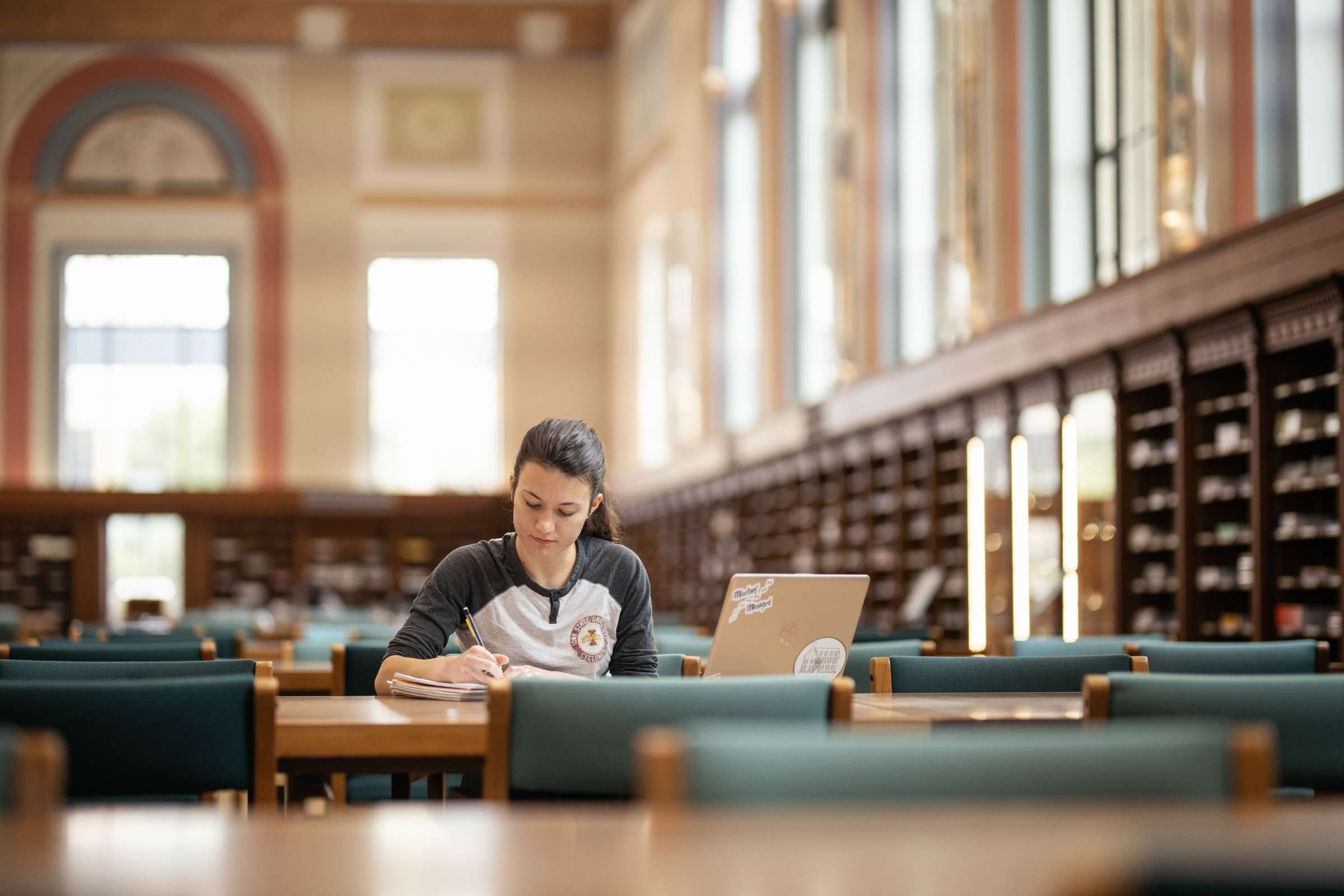 Student studying in Parks Library