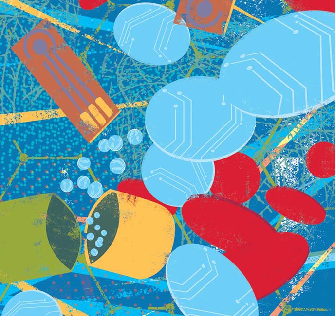 Abstract illustration representing nanotechnology.