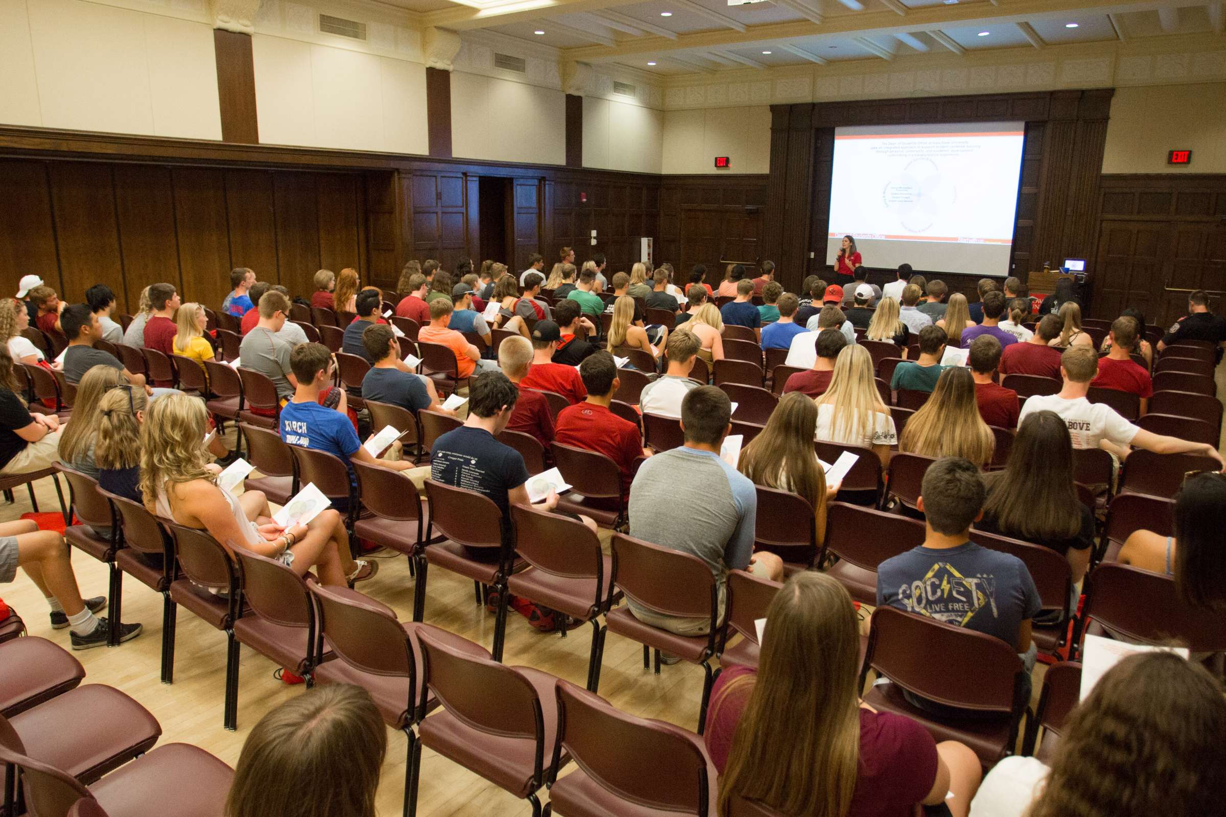 Students participating in an orientation session. 