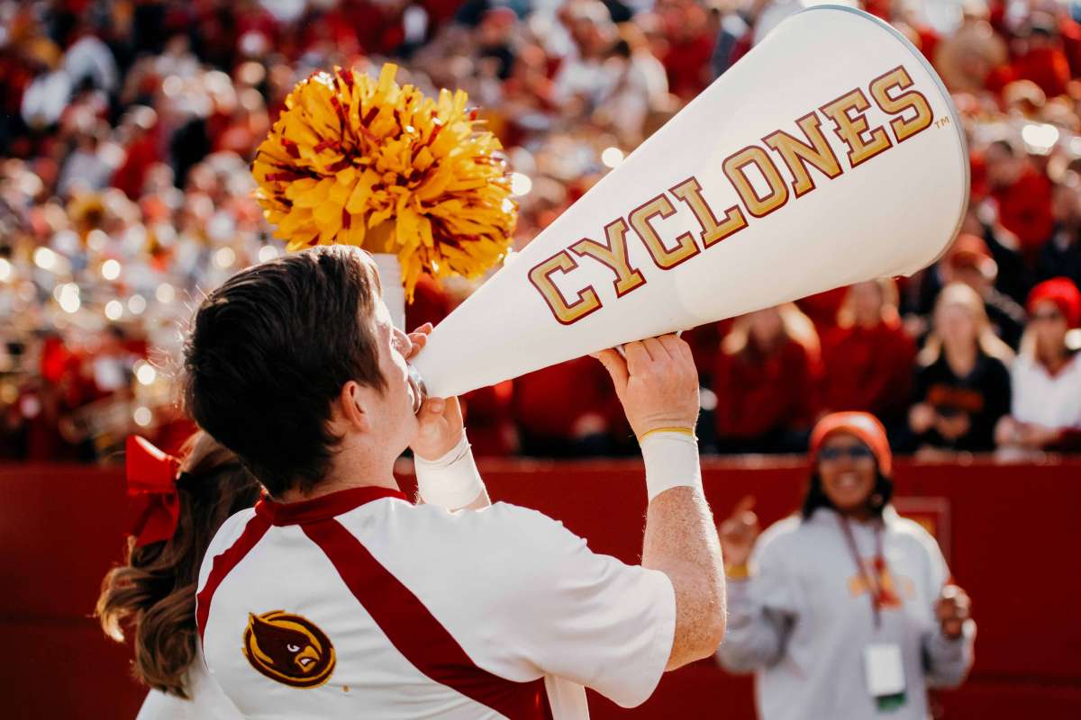 Cheer squad at the Cyclone football game